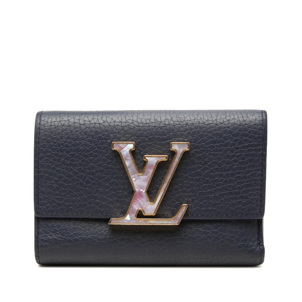 Louis Vuitton Portefeuille Capucines Compact Tri-fold Wallet M81674 Navy Taur...